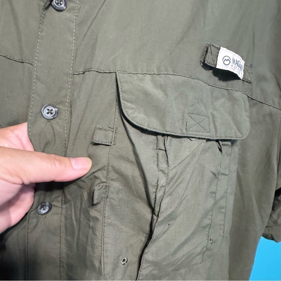 Magellan Outdoors Green Casual Button Down Shirt Short Sleeve - Picture 6 of 16